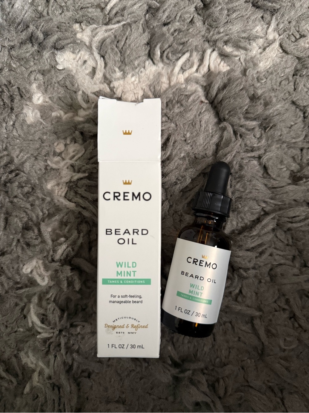 Cremo Wild Mint Beard Oil — 1 fl oz (30 mL) — Mint Green